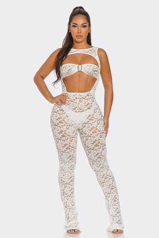 2 PCS LACE JUMPSUIT