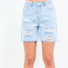 Load image into Gallery viewer, HIGH WAIST DISTRESSED BOYFRIEND SHORTS