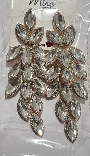 Crystal Leaf Earrings