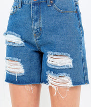 Load image into Gallery viewer, HIGH WAIST DISTRESSED BOYFRIEND SHORTS