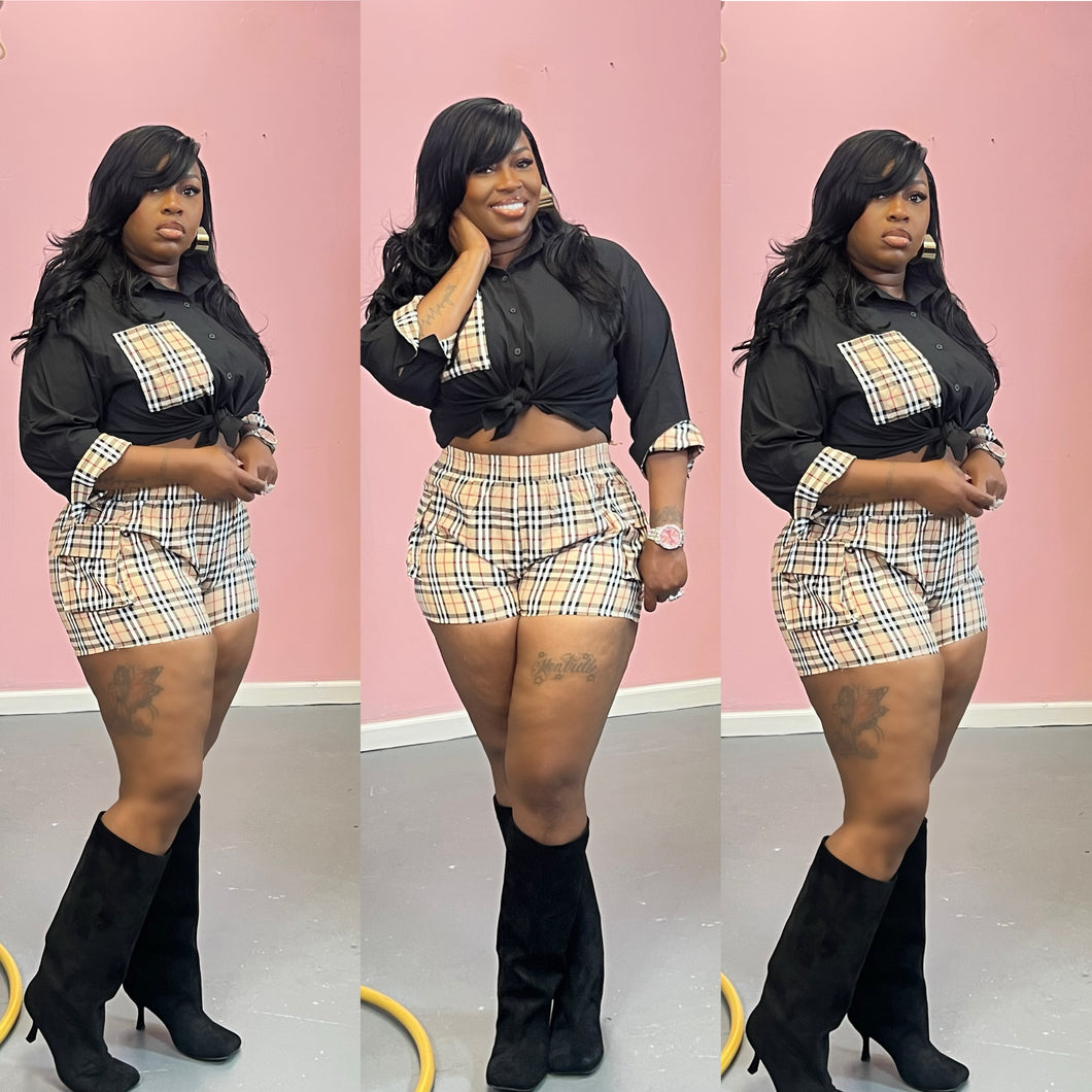 Berry Black Short Set