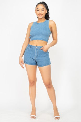 Light Denim Two Piece Set