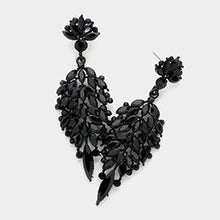 Load image into Gallery viewer, Marquise Stone Cluster Embellished Chandelier Dangle Evening Earrings