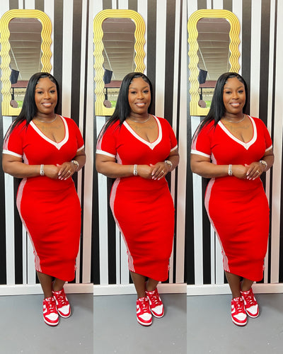 3 Stripes Fitted Dress